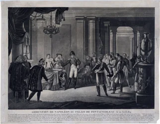 De Abdicatie van Napoleon in Fontainebleau op 11 april 1814