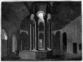 De Arabische baden van Girona (Girona) in Spanje