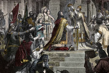 De Kroning van Karel de Grote - Kroning van Karel de Grote (742 - 814) in 800 door paus Leo III