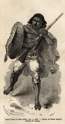 De Spel, of dappere heeft drie haren, Abessijnse soldaat