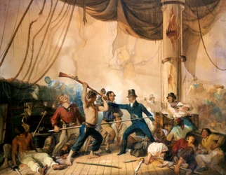 Het gevecht op het dek van de Chesapeake, 1813