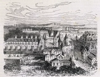 Het Palais des Tournelles, tegenover het Hotel Saint Paul