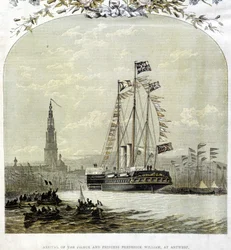 De haven van Antwerpen in 1858
