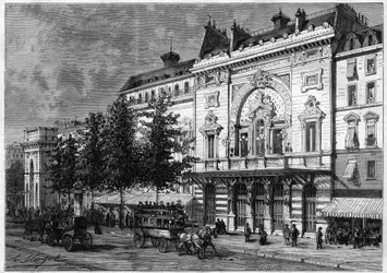 Het Théâtre de la Porte Saint-Martin in Parijs in 1873.