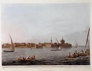 De muren en haven van Aboukir (voormalige Canopus) - in "Gezichten in Egypte, Palestina en andere delen van het Ottomaanse Rijk"
