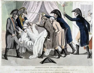 De arrestatie van Pichegru - gravure