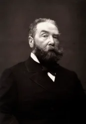De kunstenaar Henri-Julien Dumont gefotografeerd ter gelegenheid van de Salon van Parijs in 1881