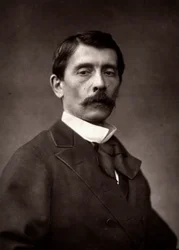 De kunstenaar Pierre-Auguste Brunet-Hoard gefotografeerd ter gelegenheid van de Salon van Parijs in 1881