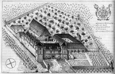 De gebouwen van Clos de Vougeot (Côte d