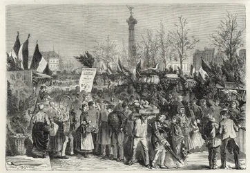 De hammarkt op Boulevard Bourdon in Parijs (Place de la Bastille) - 1868