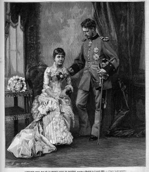 De infante van Spanje Dona Maria de la Paz (1862-1946) en Prins Louis II van Beieren (Ludwig Otto Frederik Wilhelm von Wittelsbach)