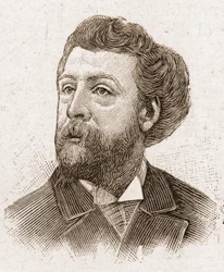 De leden van de Academie Francaise in 1895: portret van Edouard Pailleron (1834-1899), Franse dichter en toneelschrijver.