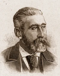 De leden van de Académie Française in 1895: portret van José Maria (José-Maria) de Heredia (1842-1905), Franse dichter.