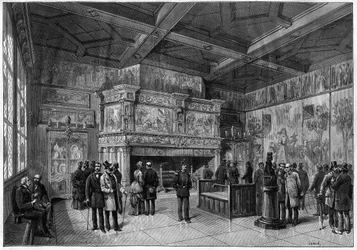 De nieuwe zaal van het Musée de Cluny in Parijs in 1883