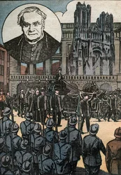 De begrafenissen van kardinaal Louis Joseph Lucon (1842-1930), aartsbisschop van Reims, gevierd in de kathedraal Notre Dame de Reims (Marne) - De begrafenissen van kardinaal Louis Joseph Lucon (1842-1930), aartsbisschop van Reims, gevierd in de kathedraal 