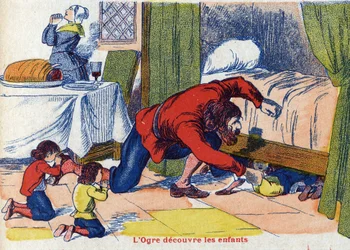 De oger ontdekt de kinderen. Illustratie voor 