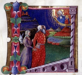 Het offer van Noach. Antifonarium uit de 15e eeuw. Biblioteca de Lodi