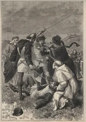 De laster spaart door Rothsay - 19e-eeuwse illustratie voor de historische roman 