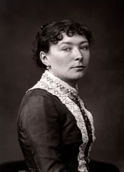 De kunstenares Virginie-Elodie Demont-Breton geportretteerd ter gelegenheid van de Salon van Parijs in 1883