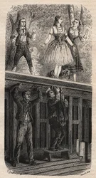 Theatertrucs - metamorfose - gravure van 1875