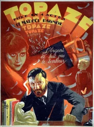 Topaze, toneelstuk van Pagnol, ca. 1930-1940 (affiche)