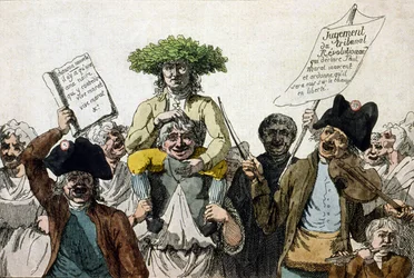 Triomf van Marat. Gravure uit de 19e eeuw