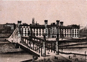 Wenen, Oostenrijk: uitzicht op het arsenaal van Prins Rudolf en de brug van de Augarten