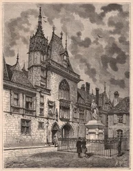 Uitzicht vanaf de straat van Palais Jacques Coeur in Bourges, Frankrijk