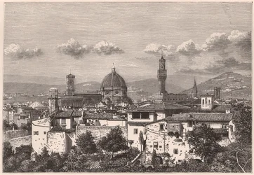 Uitzicht op Florence in de 19e eeuw