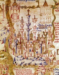 Zicht op New Delhi in India (detail)