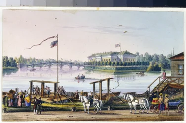 Uitzicht op het paleis op het Kamenny-eiland in Sint-Petersburg