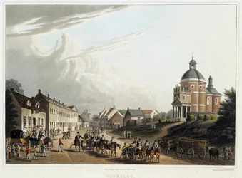 Waterloo: konvooi van Franse kanonnen terug van het front, 24 juli