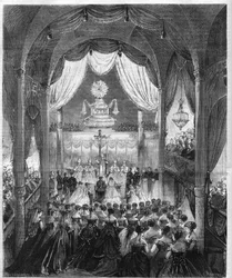 Huwelijksceremonie van Prins Humbert I Prins van Italië (Umberto I)