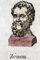 Zenon van Citium (ca. 335 - ca. 264 v.Chr.), Griekse filosoof. gravure uit 1822.