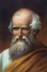 Portret van Archimede van Syracuse, Griekse wetenschapper van Sicilië, natuurkundige, wiskundige en ingenieur.