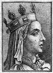 Portret van Ultrogothe, vrouw van koning Childebert I die stierf in 559