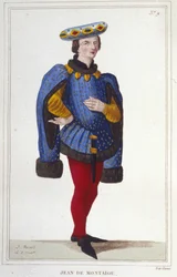 Portret van Jean de Montaigu. Franse staatsman (1349 tot 1409). Superintendent van Financiën in 1388. gravure uit 1830