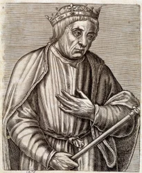 Portret van de koning van Polen Casimir III de Grote. 1310-1370. gravure uit de 17e eeuw.