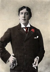 Portret van schrijver Oscar Wilde. 19e-eeuwse foto