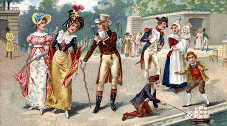 De Tuilerieën aan het einde van de 18e eeuw. Liebig chromolithografie uit de 19e eeuw