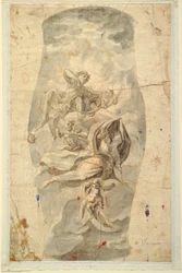 Tekening, Plafondontwerp met Apollo, ca. 1780