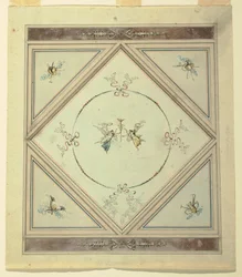 Tekening, Plafond van een slaapkamer, 1820-23