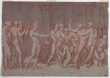 Tekening, Christus en de overspelige vrouw, ca. 1800