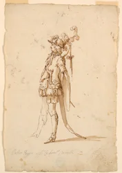 Tekening, Kostuumontwerp: Een pagina voor een ballet, ca. 1720