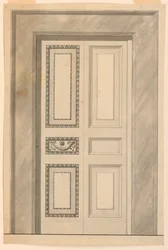 Tekening, Versiering van een vouwdeur, ca. 1780