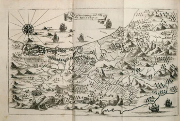 Een kaart van het land en de stad Panama