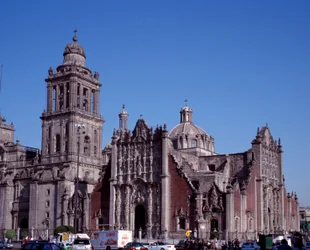 Barokkunst: uitzicht op de Metropolitane Kathedraal van Mexico-Stad