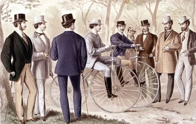 Fietstocht (gravure 1870)
