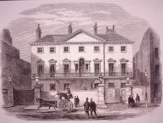Cambridge House in Piccadilly in 1860, huis van PM Lord Palmerston