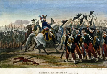 Campagne (Expeditie) van Egypte (1798-1801): Generaal Jean Baptiste Kleber (1753-1800) in Egypte. Napoleon Bonaparte liet hem het opperbevel van het leger in augustus 1799